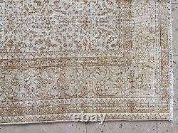 Vintage Handknotted Turkish Oushak Floral Area Rug