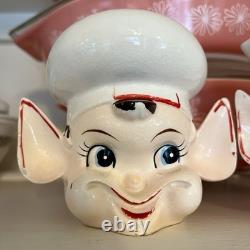 Vintage Hard To Find Pixie Elves Cream Sugar Set MCM Pyrex Atomic Retro Kitchen