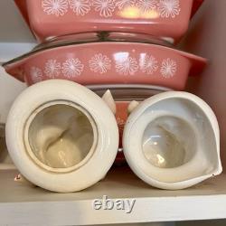 Vintage Hard To Find Pixie Elves Cream Sugar Set MCM Pyrex Atomic Retro Kitchen