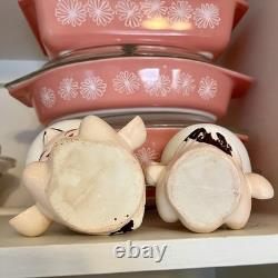 Vintage Hard To Find Pixie Elves Cream Sugar Set MCM Pyrex Atomic Retro Kitchen