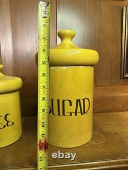 Vintage Holiday Designs Mid-Century Ceramic Kitchen Canisters Flour, Sugar, Tea