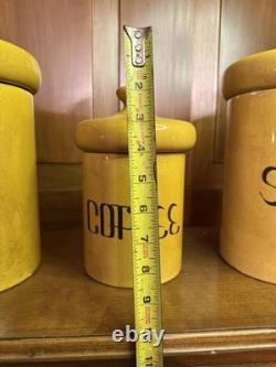 Vintage Holiday Designs Mid-Century Ceramic Kitchen Canisters Flour, Sugar, Tea