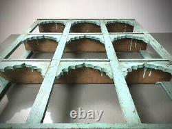 Vintage Indian Arched Display Unit. Nine Mughal Arched. Baby Blue & Eau De Nil