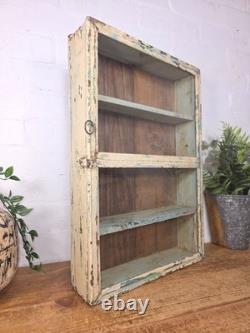 Vintage Indian Colonial Wooden Glazed Shop Display Bathroom Kitchen Wall Cabinet
