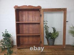 Vintage Indian Colonial Wooden Glazed Shop Display Bathroom Kitchen Wall Cabinet
