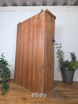 Vintage Indian Colonial Wooden Glazed Shop Display Bathroom Kitchen Wall Cabinet