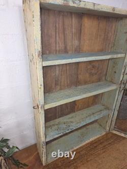 Vintage Indian Colonial Wooden Glazed Shop Display Bathroom Kitchen Wall Cabinet