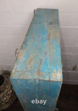 Vintage Indian Colonial Wooden Glazed Shop Display Bathroom Kitchen Wall Cabinet