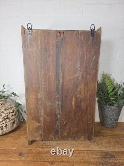 Vintage Indian Colonial Wooden Glazed Shop Display Bathroom Kitchen Wall Cabinet