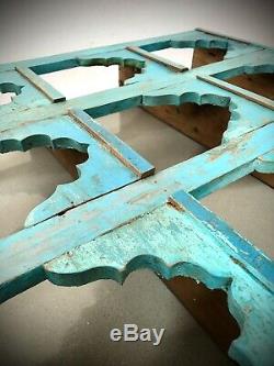 Vintage Indian Furniture. Large Mughal Arch Display / Shelving Unit. Turquoise