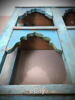 Vintage Indian Furniture. Large Mughal Arch Display / Shelving Unit. Turquoise