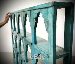 Vintage Indian Furniture. Large Mughal Arch Display / Shelving Unit. Turquoise