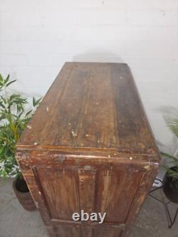 Vintage Indian Glazed Colonial Wooden Kitchen Bathroom Drinks Display Cabinet