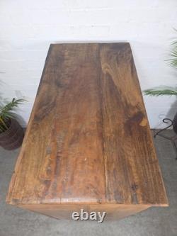 Vintage Indian Hardwood Glazed Colonial Wooden Kitchen Drinks Display Cabinet