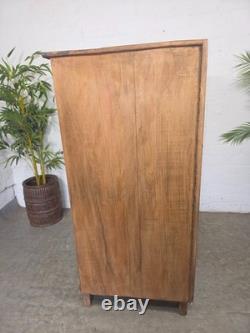 Vintage Indian Hardwood Glazed Colonial Wooden Kitchen Drinks Display Cabinet