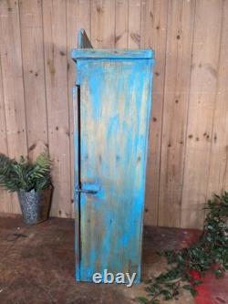 Vintage Indian Wooden Glazed Display Bathroom Kitchen Herb Spice Wall Cabinet