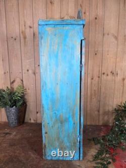 Vintage Indian Wooden Glazed Display Bathroom Kitchen Herb Spice Wall Cabinet