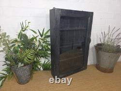Vintage Indian Wooden Glazed Display Hallway Kitchen Wall Cabinet Key Spice Rack
