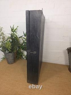 Vintage Indian Wooden Glazed Display Hallway Kitchen Wall Cabinet Key Spice Rack