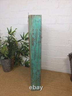 Vintage Indian Wooden Glazed Display Hallway Kitchen Wall Cabinet Key Spice Rack