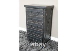 Vintage Industrial Cabinet 5 Drawers Rustic Metal Storage Furniture