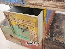 Vintage Industrial Cabinet 6 Drawers Retro style Storage Chest multicolour