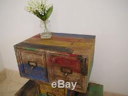 Vintage Industrial Cabinet 6 Drawers Retro style Storage Chest multicolour