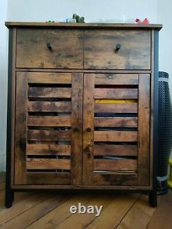 Vintage Industrial Cupboard Cabinet Rustic Side Table Sideboard Storage Unit