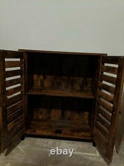 Vintage Industrial Cupboard Cabinet Slim Sideboard Storage Unit Side Table Hall
