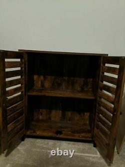 Vintage Industrial Cupboard Cabinet Slim Sideboard Storage Unit Side Table Hall