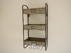 Vintage Industrial Galvanised Metal Wall Unit Shelves Cabinet Storage