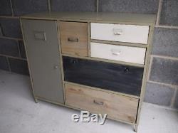 Vintage Industrial Metal Cabinet Retro style Storage Furniture Sideboard