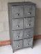 Vintage Industrial Metal Cabinet With 8 Draw Retro Style Storage Unit