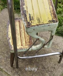 Vintage Industrial Metal Step Stool Retro Kitsch