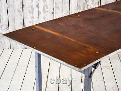 Vintage Industrial Mid Century Folding Cafe Bar Dining Kitchen Table