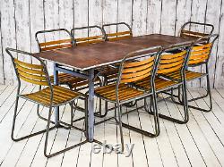 Vintage Industrial Mid Century Folding Cafe Bar Dining Kitchen Table