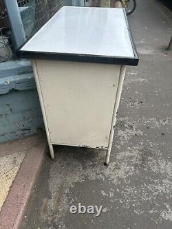 Vintage Industrial Retro Metal kitchen Cabinet Larder Cupboard Enamel Top Kitch