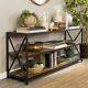 Vintage Industrial Shelving Unit Large Console Table Rustic Metal Book Storage
