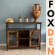 Vintage Industrial Sideboard Buffet Cabinet Adjustable Shelves 2 Glass Doors New