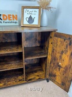 Vintage Industrial Sideboard Cabinet Farmhouse Barn Doors Cupboard Storage Shelf