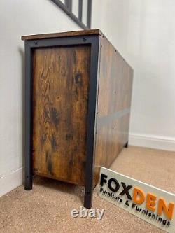 Vintage Industrial Sideboard Cabinet Farmhouse Cabinet Cupboard Storage Doors UK