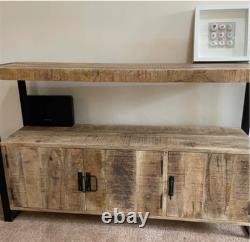 Vintage Industrial Sideboard Rustic Solid Wood Storage Cupboard Large Cabinet