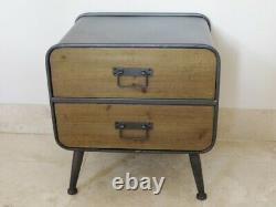 Vintage Industrial bedside 2 drawer urban vintage industrial cabinet