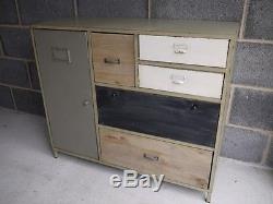 Vintage Industrial painted sideboard multi Retro style Storage Chest console
