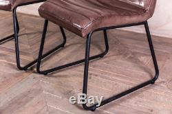 Vintage Inspired Leather Kitchen Dining Chair In Tan Or Clay
