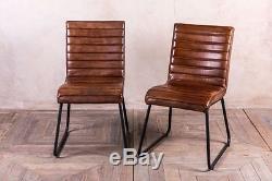 Vintage Inspired Tan Leather Kitchen Dining Chair