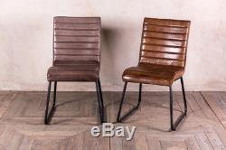 Vintage Inspired Tan Leather Kitchen Dining Chair