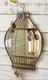 Vintage Iron Metal Bird Cage Shaped Mirror Wall Mount Entryway W Hooks Large 29