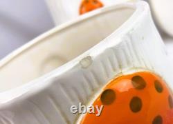 Vintage Japan Merry Mushroom Ceramic Canister Set 4-Pc Kitchen Decor