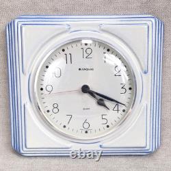 Vintage Junghans Ceramic Wall Clock Retro Kitchen Blue White Clock German